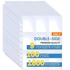 100-pack Double-sided 9-pocket Pages     1800 Card Sleeves For 3-ring Binder