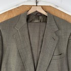 Vtg Briar Suit Mens 46l Brown Prince Of Wales 2 Button Wool Pants 38x30 Pleated