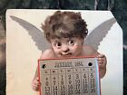 Antique 1884 Calendar Advertising Clark   s O n t Spool Cotton Thread  Cherub