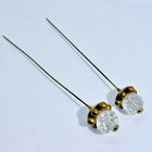 Antique Victorian Hatpin Cut Glass Pair Fashion Accessory