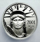 Us 2001 Platinum  10 Eagle Graded Icg Ms 70  9995 1 10th Oz Bullion Coin