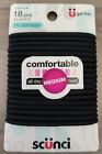 Lot Of 10 New Scunci No-damage Comfortable Black Hair Ties Medium Hold 180 Total