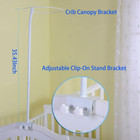 Crib Canopy Holder Mosquito Net Stand Holder Set Metal Adjustable Clip-on Stand 