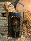 Primitive handmade wool Rug Hooking  Fall Flower On Antique vintage Grater ooak