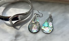 Sterling 950 Taxco Mexico Sodalite Bracelet   Abalone Alpaca Mexico Earrings