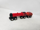Brio World Wooden Railway 33644 Red Engine   Tender Train Works W  Thomas - Euc