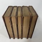 Lot Of 5 Antique Distressed Leather Books Classics Pindar Cicero Shabby Decor