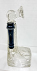 Antique Candlestick Telephone Glass   Wood Candy Holder 4 1 2  Tall