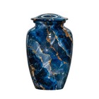 Royal Blue Marble Finish Cremation Urn For Ashes Funeral Memorial Urns 10 Inch