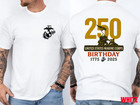 Usmc 250th Anniversary T-shirt     United States Marine Corps Birthday 1775   2025