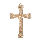 Gold Plated Sterling Silver Highly Detailed Crucifix Medal Necklace  24  Chain