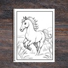 Horses - Spiral Bound Adult Coloring Book - Thick Artist Paper - 50 Pages