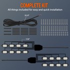 16 Pods White Rock Light Kit - 6000k Super Bright Pure White Led Underglow