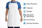 White Adjustable Bib Apron With One Chest Pocket For Restaurant Kitchen Cooking