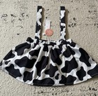 Bailey s Blossom Cow Print A-line Skirt 6-9m Black White Polyester Button