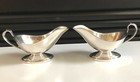 Antique Set Of 2 Silverplate Sauce Gravy Boats Serving Dish Crescent Silver Mfg
