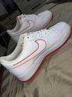 Size 10 - Nike Air Force 1  07 White Picante Red Shoes