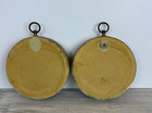 Vintage Set Of 2 Silhouette Horse And Buggy Round Picture Wall Hangings Framed