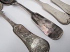 Early American Coin Silver H p  Elias Sterling Silver Spoon Set 1857 Nice Mono