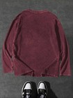 Vintage Men s Washed Distressed Crew Neck Long Sleeve T-shirt  Size M