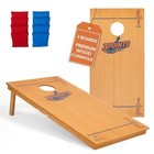 Cornhole Board Set For Adults  Premium Wooden Bean Bag Toss Game 4x2 Ft Cherry
