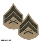 Marine Corps Chevron Patches E4 Corporal Green Embroidered On Khaki  Male   New