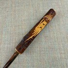 Carved Wood Handle Letter Opener   Vintage Rustic Handcrafted Folk Art Knife