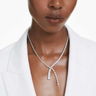 Swarovski Matrix Tennis Necklaces White  Rhodium Plated