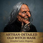 Customs Paid By Seller  Creepy Old Witch Mask-gray Hair Halloween Horror Cosplay
