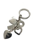 Coach Key Ring Rhinestone Heart Silver Pink Authentic From Japan