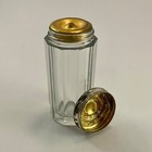 Antique 3 5    Sterling   Glass Powder Jar W removable Brass Shaker Insert  939