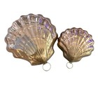 Lot Of 2 Large Vintage 60s Copper Clam Shell Hanging Molds Coastal Decor 9      6   