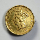 1856-p Type 3 Us Gold Dollar G 1 Made Into Pin