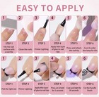 60pcs French Tips Pink White Full Cover Square Medium Artificial Nail Tips Set