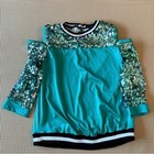 Weissman Sequin Exposed Shoulder Dance Top  Adult Medium Performance