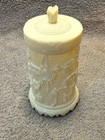 Vintage Carved Celluloid Cocktail Pick Holder Floral Design 23 Picks
