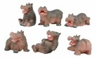 Ebros Whimsical Baby Hippo Set Of 6 River Hippopotamus Small Figurines 3 h