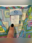 Sb Scrubs Top Abstract Square Print Top With Ties Size M