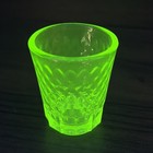 1930s Federal Diamond Optic Shot Glass 2  Depression Vaseline Uranium Uv Glow