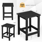 Patio 14  Adirondack Side End Table Hdpe Square Weather Resistant Garden Black