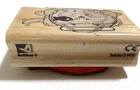 Just Looking Cat Fishbowl Rubber Stamp Wood Mount Rubber Stampede 1 5x2 5 