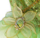 The Princess And Frog Costume Dresses Tiana Green Mesh Lotus Brooch Size 3