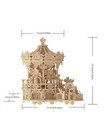 3d Wooden Carousel Puzzle With Music Box  367pcs Natural Light Wood