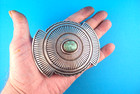 Vtg Native American Sammie Kescoli Sterling Silver Turquoise Belt Buckle--1 5 