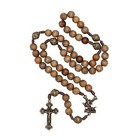 Intercession Our Father Sacred Handmade Solid Wood Rosary St Michael - Walnut
