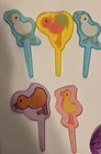 Easter Cupcake Toppers Picks   Rings 15 Pc Lot Bunny Rabbits Ducks Eggs Colorful