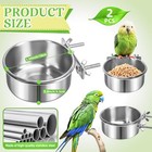 2 Pack Bird Feeding Bowls Cups Parrot Food Water Dishes