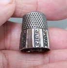 Antique Thimble Simon s Bros  Sterling Ribbed Design Size 9