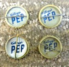 Vintage 1940 s Kellogg s Cereal Premium Pep Pin Pinback Lot Of 4 Different Pins