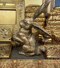 Vintage Pierre Chenet Hare Rabbit Bunny Easter Sculpture Statue Bronze Patina